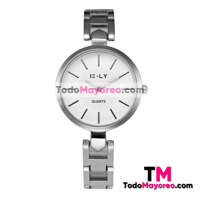 Reloj Ely Plata Extensible Metal Mesh Caratula blanca R2991