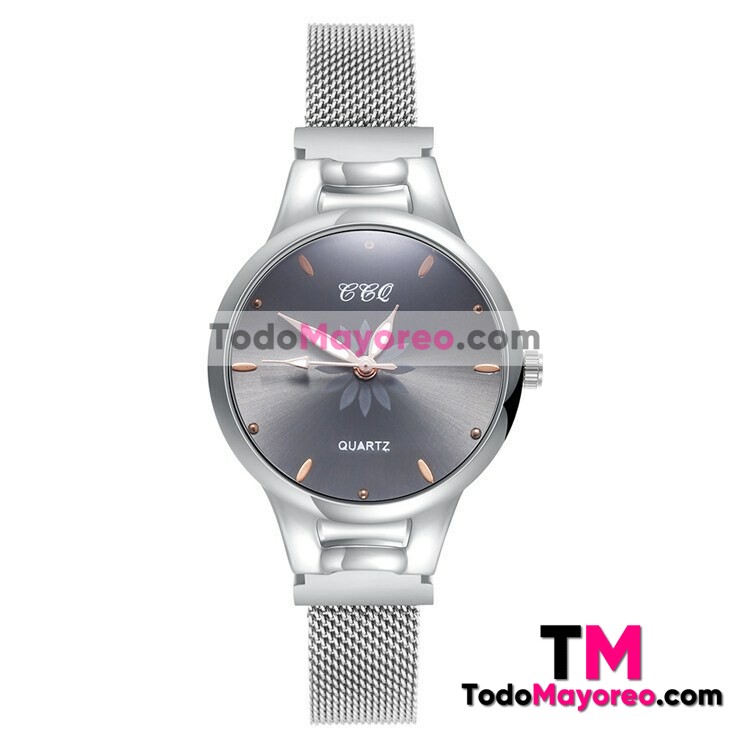 Reloj Flor Plata Extensible Metal Mesh Gris Satinado R3574