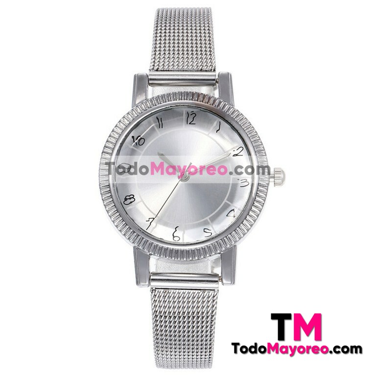 Reloj Diamante Plata Extensible Metal Mesh Plata R3851
