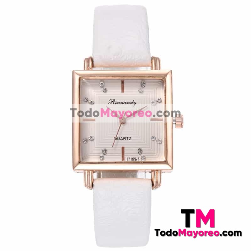 Reloj Extensible Piel Sintetica Tipo Corrugado Diamantes Blanco R3948