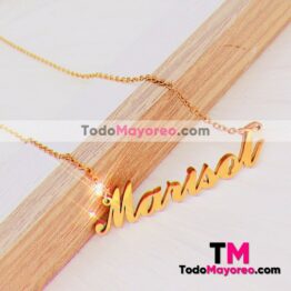 Collar De Nombre Marisol Dorado accesorios Acero Inoxidable mayoreo A2160