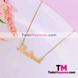 Collar Nombre Latina Dorado accesorios de mayoreo A2673