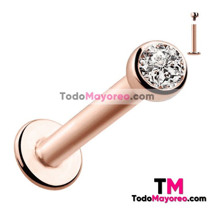 Piercing Diamante Blanco Rosado Accesorios de Mayoreo A2895