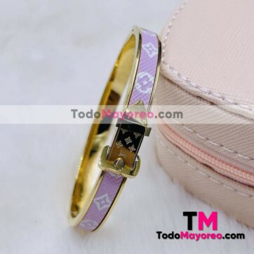 Pulsera Brazalete de moda Dorado-Rosa accesorios de mayoreo A3264