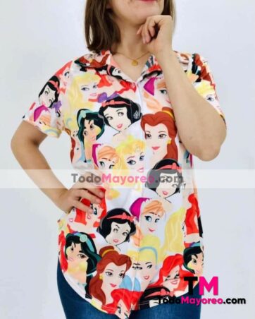 Blusa Estampado Princesas Multicolor accesorios de mayoreo C1108