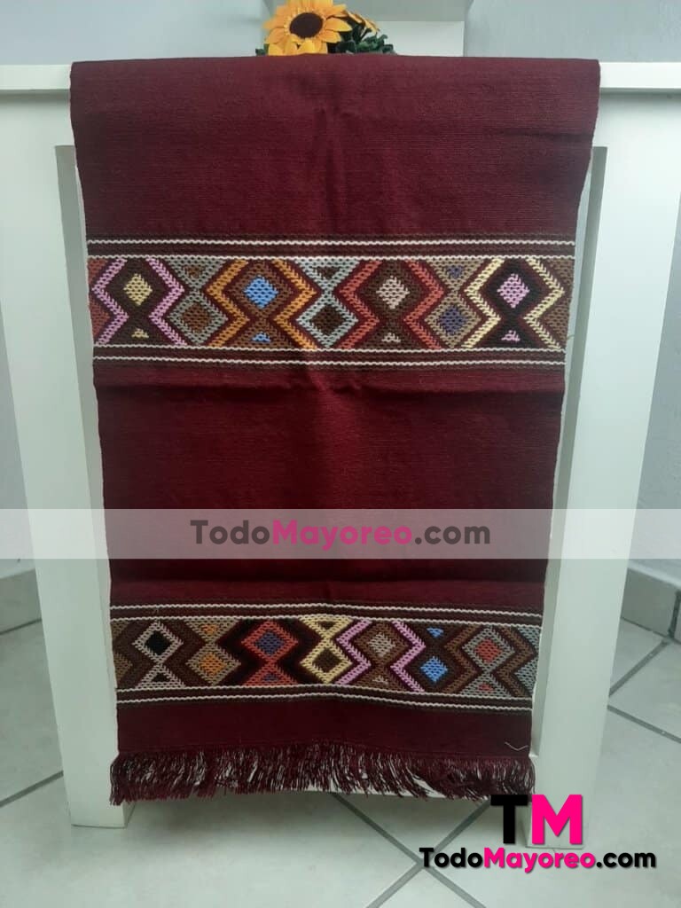 rj00276 Camino de mesa o cama artesanal bordado a mano en telar de cintura con medida de 157 x 42 cm fabricantes por mayoreo