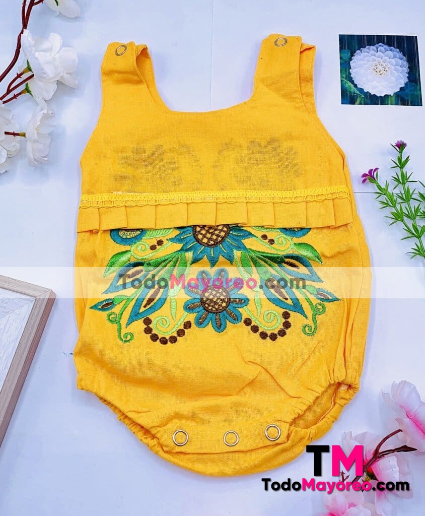 rj00693 Pañalero para bebe de manta amarillo artesanal mexicano para Bebe hecho en Sahuayo Michoacan mayoreo fabrica