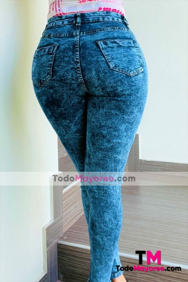 C1189 Jeans Pantalon De Mezclilla Deslavado Strech Azul Ropa De Mayoreo Fabricantes (2)