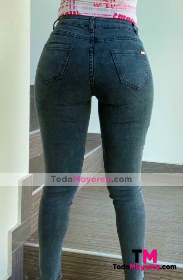 C1190 Jeans Pantalon De Mezclilla Strech 5 Botones Negro Ropa De Mayoreo Fabricantes (3)