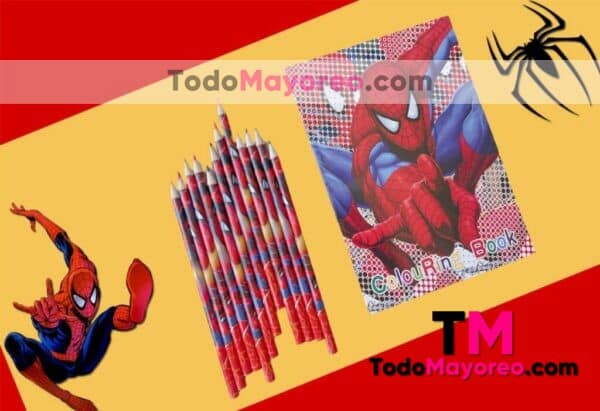 A3555 Set Escolar Juego De Papeleria Spider Man Rojo Accesorios De Mayoreo (3)